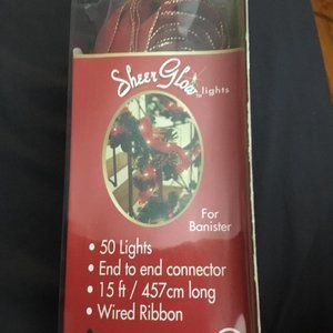 2 Vintage Beautiful Lighted Christmas Ribbon. 14.5 Feet each